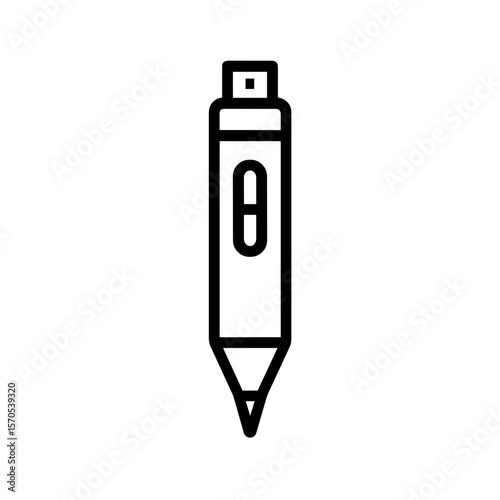 Stylus pen icon representing digital drawing and input – outline