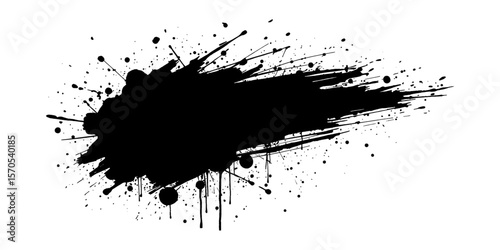 Vector brush strokes with scratches splatter grunge distressed
