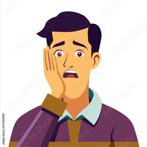 Man with hand on face expressing shock and disbelief