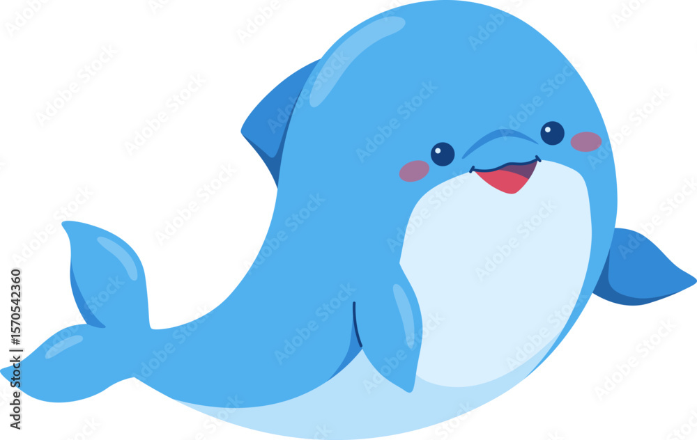 Naklejka premium Cute Dolphin Cartoon