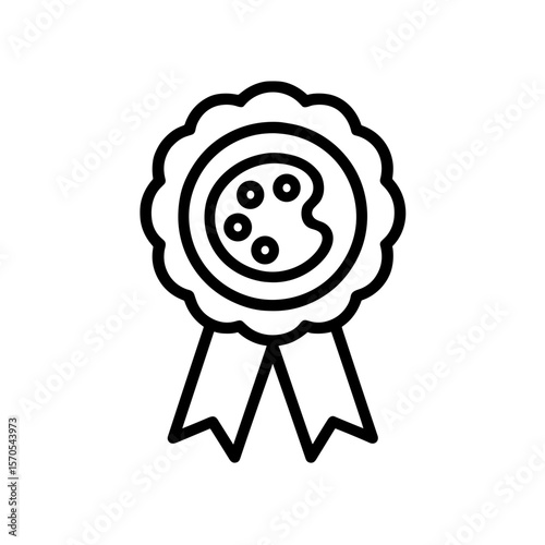 Art award medal icon representing creative achievement – outline