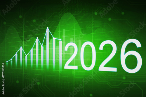 Digital Growth Chart with 2026 – Futuristic Business and Financial Forecast Concept