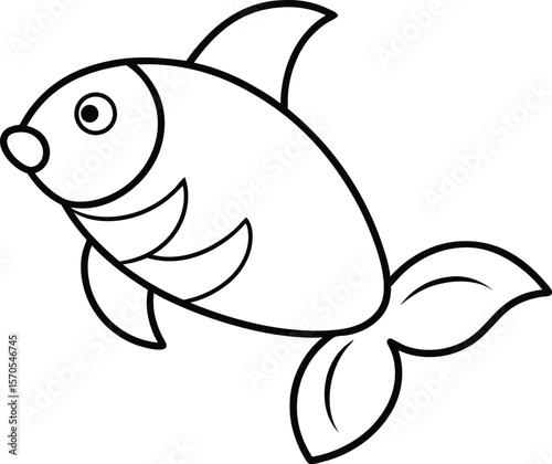 carp icon line art vector illustration on transparent background