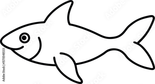 dogfish icon line art vector illustration on transparent background
