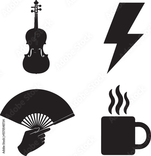 Violin lightning bolt fan mug musical instrument string instrument