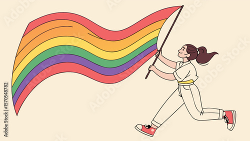 Pride parade flag celebration