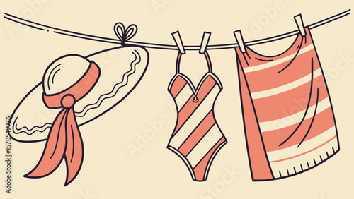 Summer beach vacation laundry