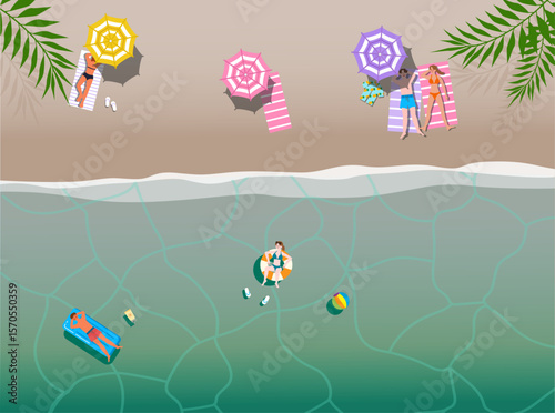 Illustration of Beachside scene