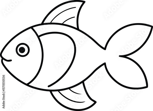 goldfish icon line art vector illustration on transparent background
