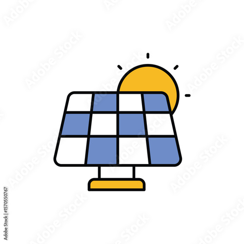 Solar Panel Icon vector stock illustration