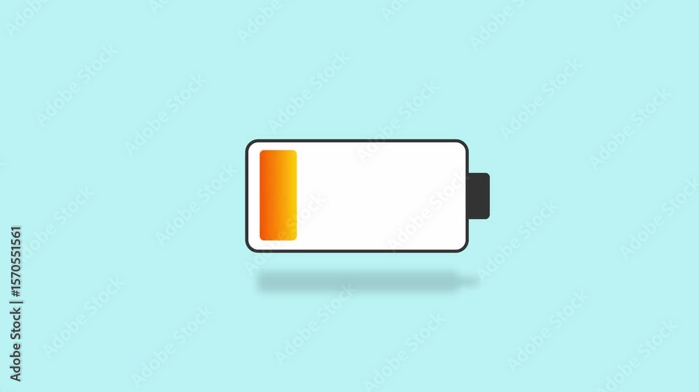 Low Battery Level Indicator Animation, Urgent Recharge Alert Symbol for Power and Energy Concept Low Battery Level Indicator Animation, Urgent Recharge Alert Symbol for Power and Energy Concept