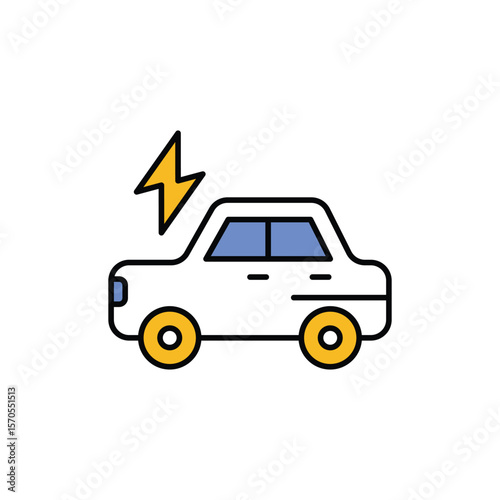 Electric Car Icon vector stock illustration