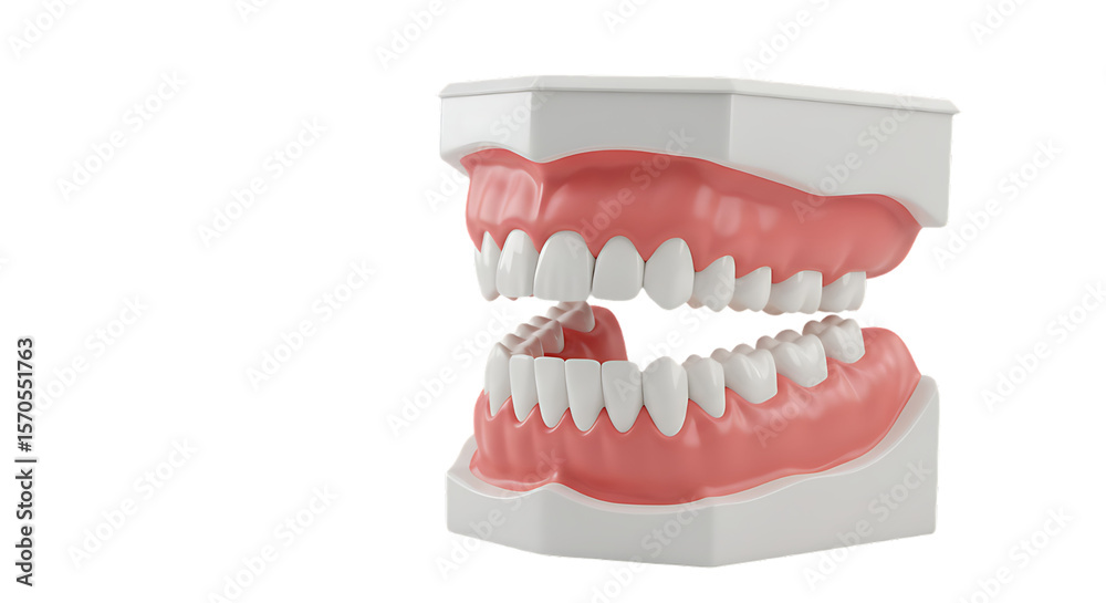 Obraz premium Dental Model of Teeth and Gums on Black Background for Educational Purposes and Dental Health Awareness Campaigns