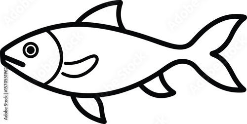 icefish icon line art vector illustration on transparent background
