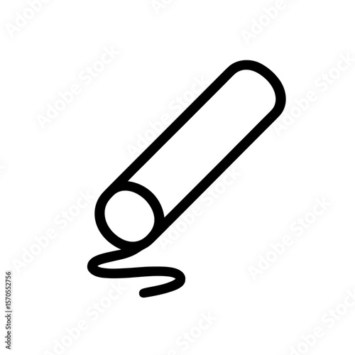 Chalk stick icon symbolizing traditional blackboard drawing – outline