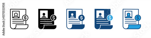 Account Holder icon set multiple style collection