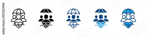 Health Insurance icon set multiple style collection