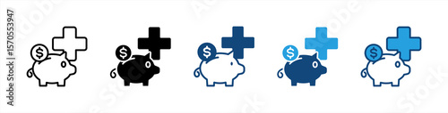 Saving Account icon set multiple style collection