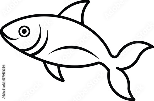 tarpon icon line art vector illustration on transparent background
