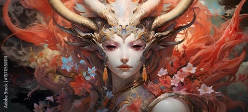 A Queen Tengu ifrit , a small creature made of glass that is sitting in the palm of your hand,ai generative