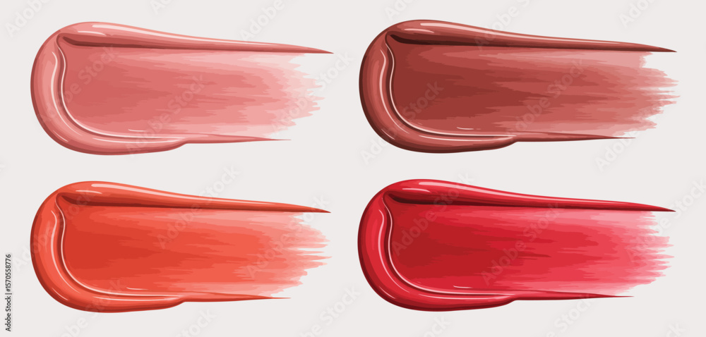 Obraz premium Set of Four Lipstick Swatches in Different Shades