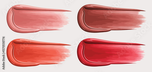 Set of Four Lipstick Swatches in Different Shades