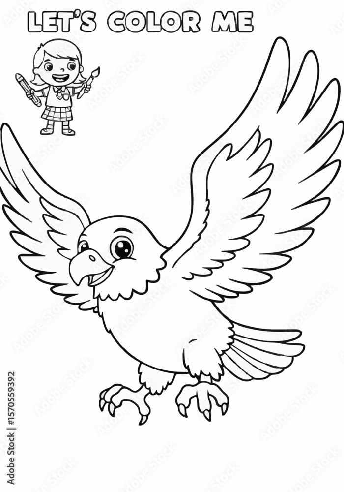 Obraz premium Children's coloring pictures of an eagle 