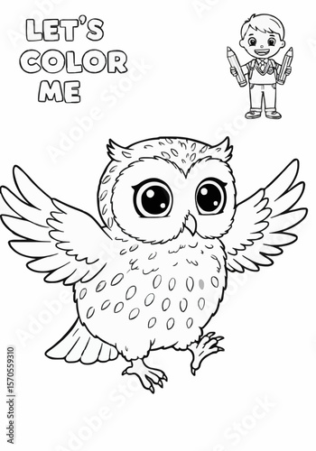 Children's coloring pictures of an owl
