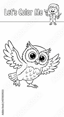 Children's coloring pictures of an owl