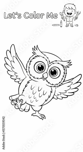 Children's coloring pictures of an owl