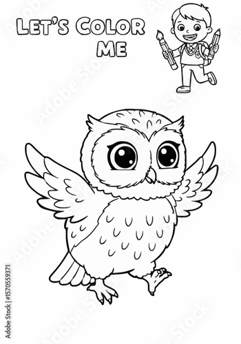 Children's coloring pictures of an owl