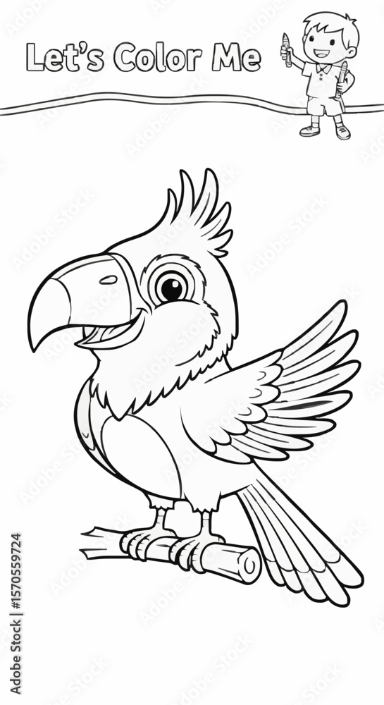 Obraz premium Children's coloring pictures of a parrots