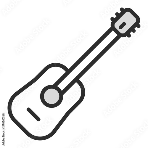 Guitar Musical Instrument String Acoustic Music Icon Isolated White Background