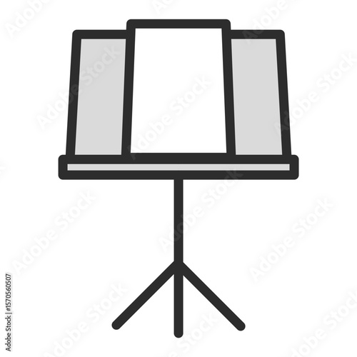Music Stand Sheet Holder Note Instrument Icon Classic Isolated White