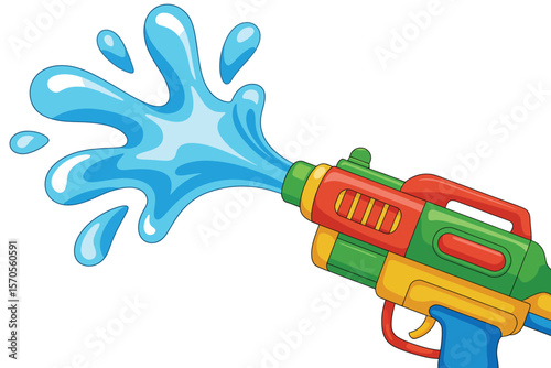 Colorful Water Gun with Splashing Water