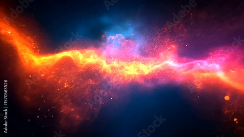 Cosmic energy stream with vibrant colors abstract background animation loops