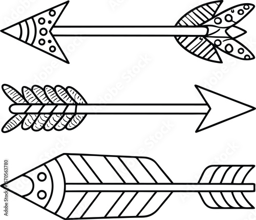 Tribal arrows ornamental decorative elements vector