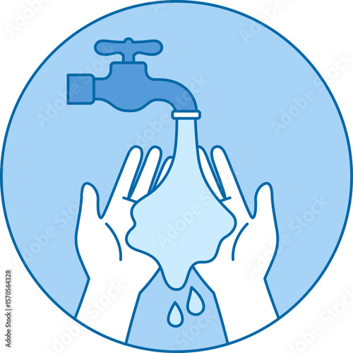 Washing hands step 1

