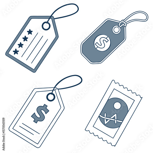 Price tag icon set vector