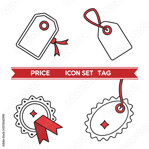 Price tag icon set vector