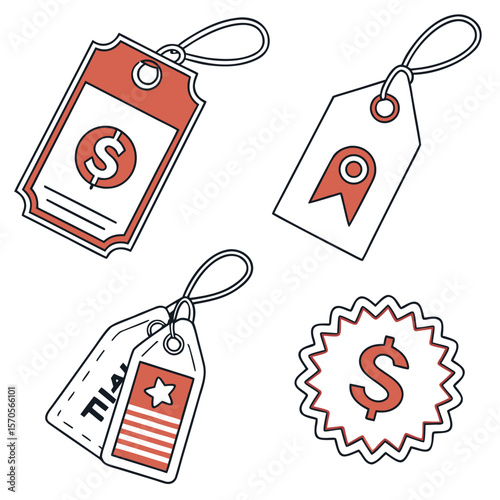 Price tag icon set vector