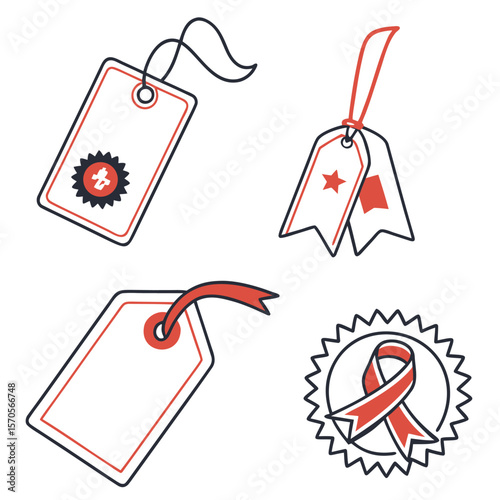 Price tag icon set vector