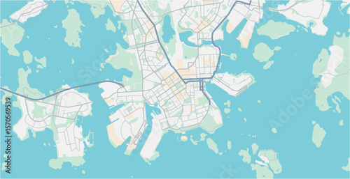 Layered editable vector illustration outline of Helsinki,Finland.
