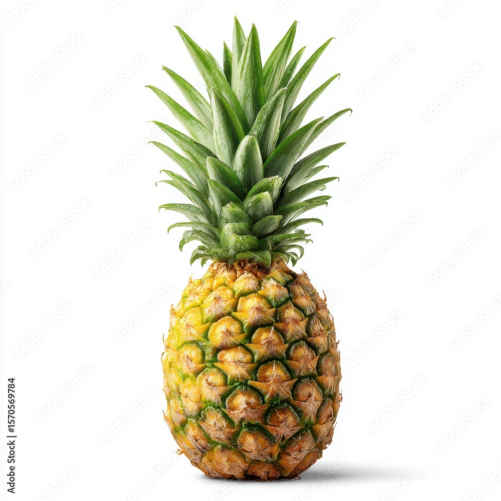 Fresh and Juicy Pineapple Isolated on White Background Fresh and Juicy Pineapple Isolated on White Background
