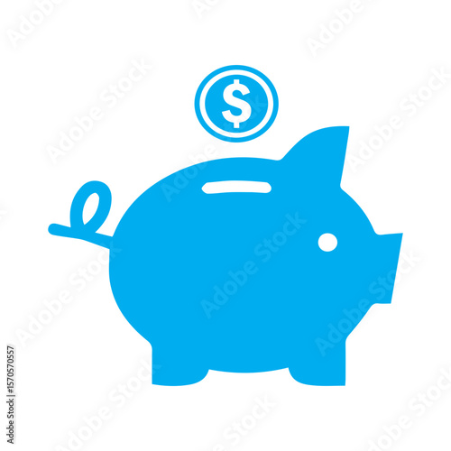 blue piggy bank