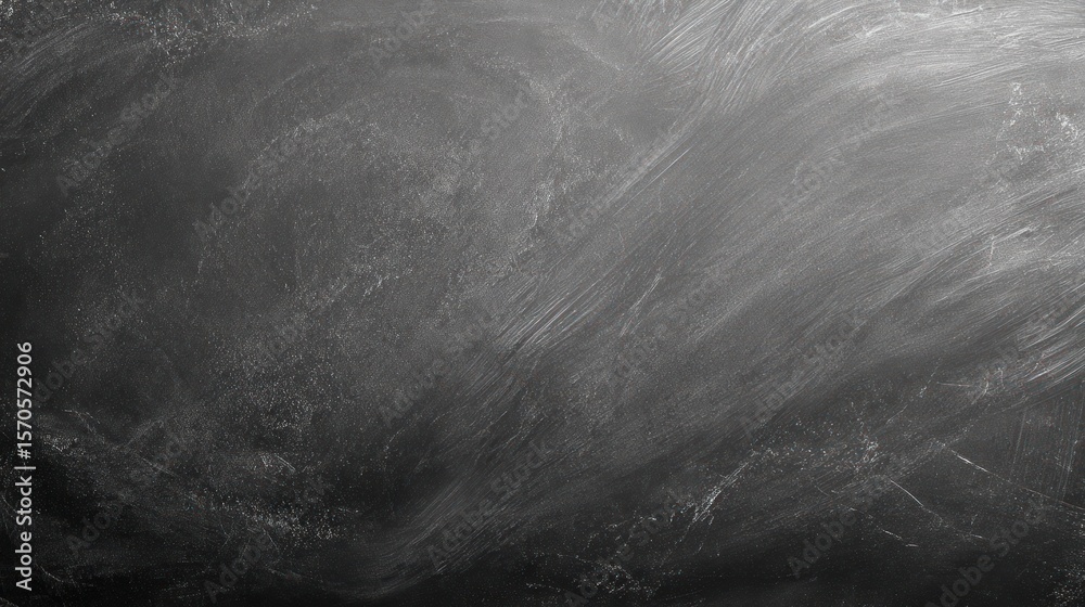 Naklejka premium Close-up of a smeared, used chalkboard surface, showing dust and scratchy marks
