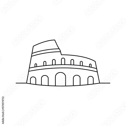 Silhouette illustration of the Colosseum building in Rome, roma icon, colosseum icon. roma, italy, eps vector