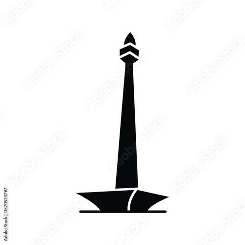 Monas icon vector illustration, Indonesia capital icon, eps vector
