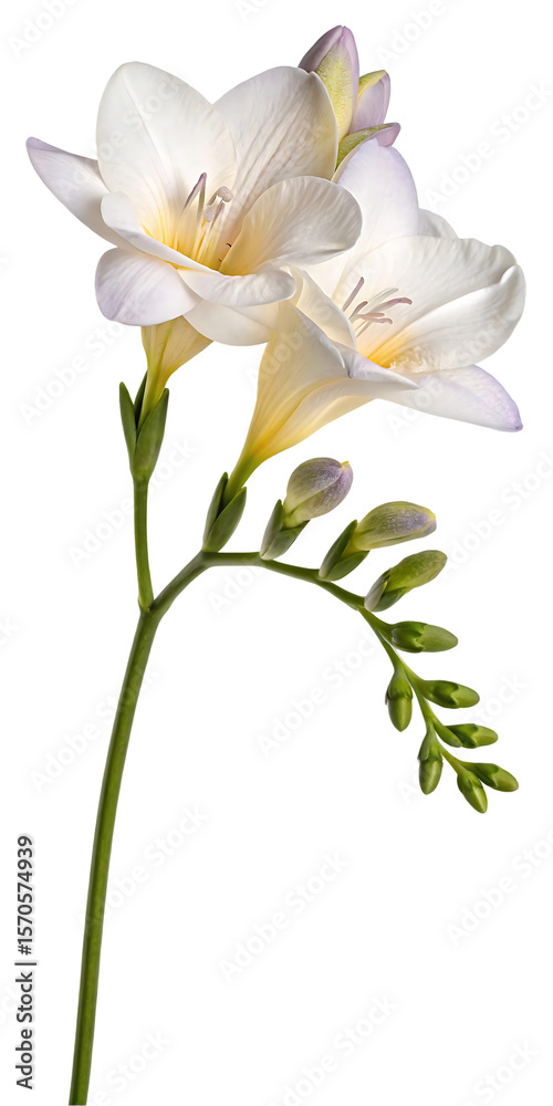 Naklejka premium Delicate white freesia flowers