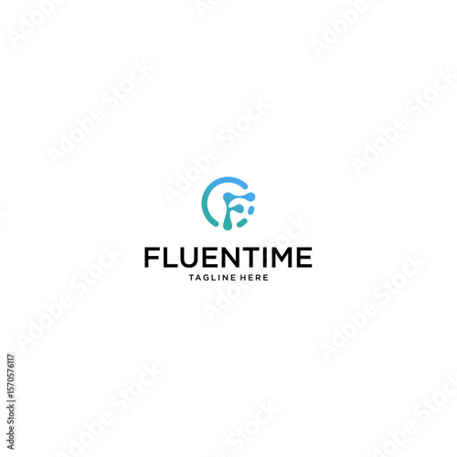 fluen time vector design logo unique